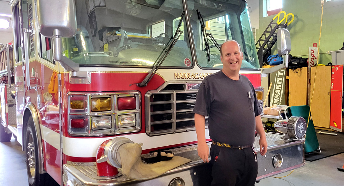 Working With His Heroes Eddie and the Narragansett Fire Station